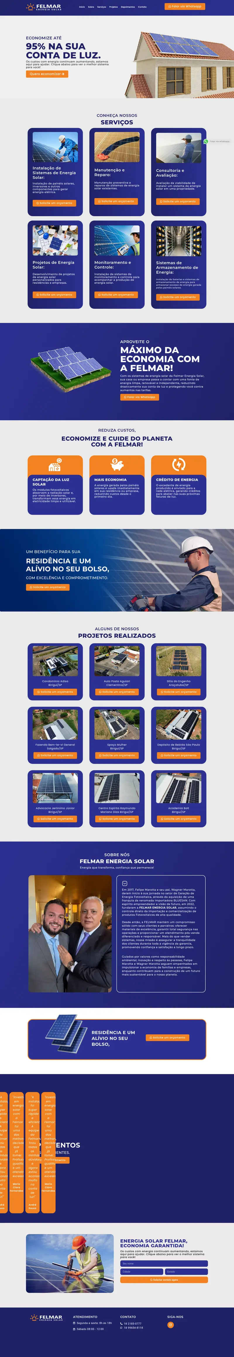 Captura do site Felmar Energia Solar