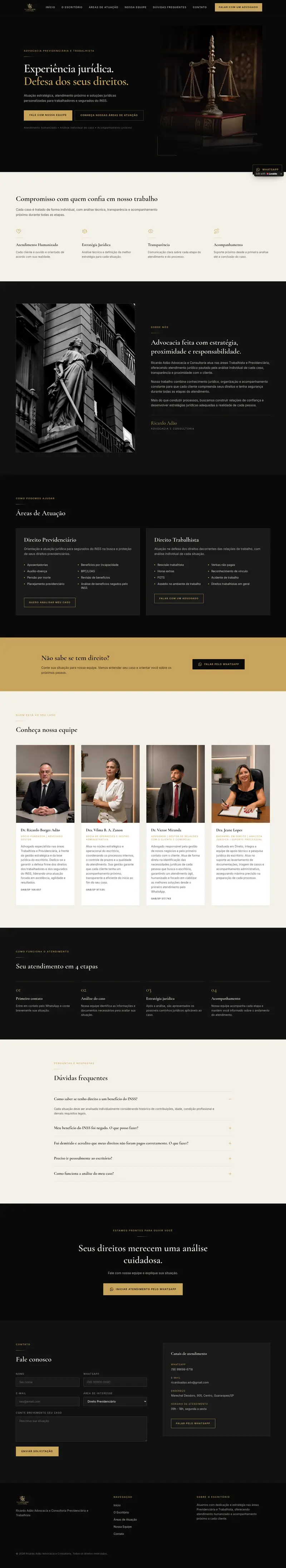 Captura do site Ricardo Adão Advocacia